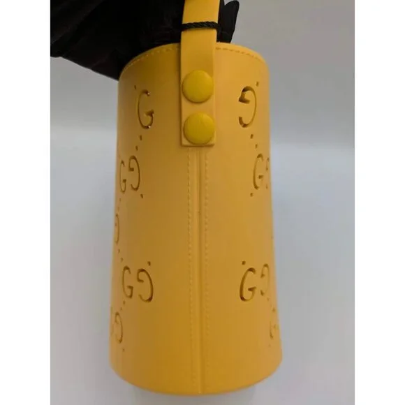 Gucci Kids GG Supreme Perforated Bucket Bag Yellow 723051